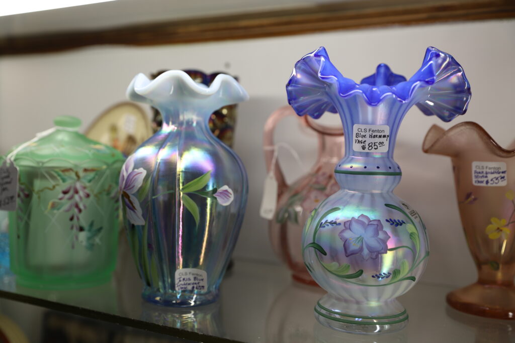 Photo of iridescent glassware